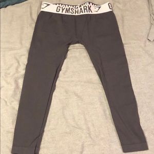 Gray and light pink mid calf leggings